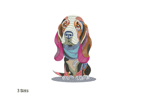Basset Hound Embroidery Design