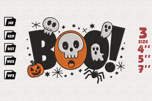 Boo Halloween Embroidery