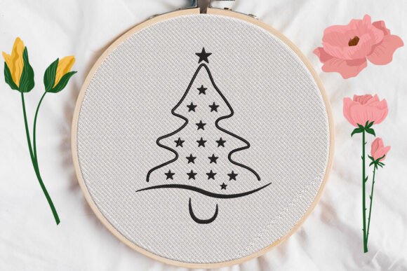 Christmas Tree Outline Embroidery