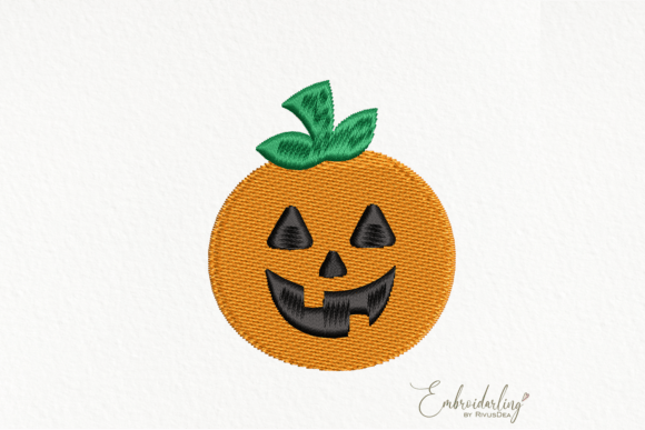 Cute Halloween Scary Pumpkin Embroidery