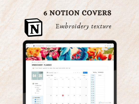 Embroidery Texture Notion Covers