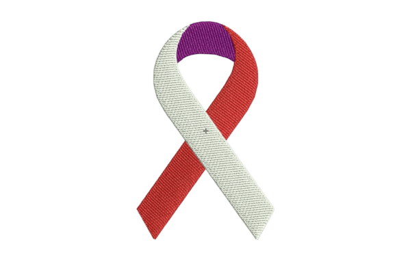 Head Neck Cancer Ribbon Embroidery