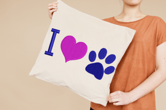 I Love Dogs Embroidery Design