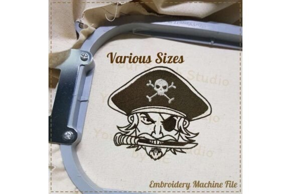 Pirate Embroidery Design- Mascot School