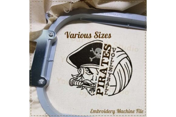 Pirates Volleyball Embroidery Design