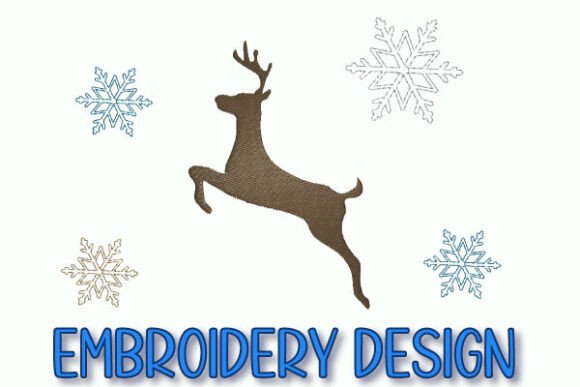 Reindeer with Snowflakes Embroidery